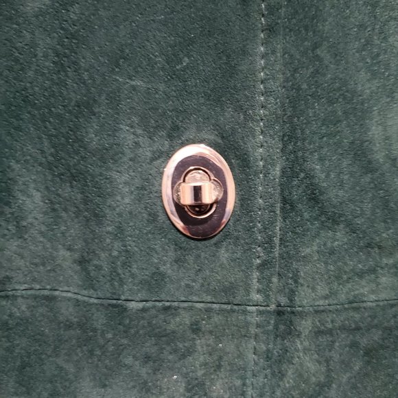 Dennis Basso Washable Suede Long Jacket with Silver Turnkey Closures - Picture 3 of 13